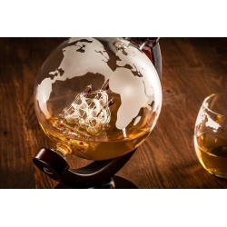 Zestaw do whisky szklana KARAFKA GLOBUS z grawerowanymi szklankami