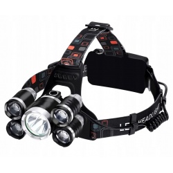 Latarka czołowa 5 x LED super jasne diody CREE czołówka 4 tryby świecenia