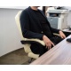 Fotel biurowy z podnóżkiem rozkładany skóra eko czarny beżowy leżanka TILT