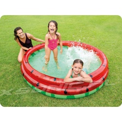 Basen dmuchany Arbuz Intex 58448 okrągły 160 x 38cm dla dzieci 3 pierścienie