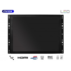 Monitor do zabudowy OPEN FRAME 15 cali LED VGA HDMI BNC metalowa obudowa
