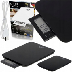 Waga kuchenna płaska akumulatorowa 10kg ładowana przez USB Adler AD 3167