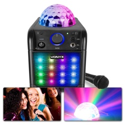 Głośnik przenośny Bluetooth mikrofon do karaoke z efektem LED SBS55