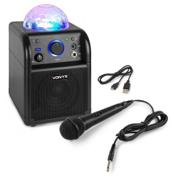 Głośnik przenośny karaoke LED SBS50 BT czarny Jelly Ball kula dyskotekowa
