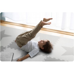 Mata piankowa do zabawy 180 x 180 cm termiczna puzzle 9cm gwiazdy