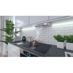 Okap kuchenny podszafkowy 60 cm do zabudowy INOX z oświetleniem LED