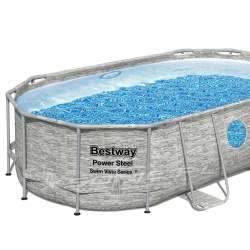 Basen stelażowy z oknami 427 x 250 x 100 cm owalny 12w1 Bestway 56714N