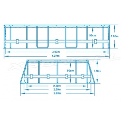 Basen stelażowy z oknami 427 x 250 x 100 cm owalny 12w1 Bestway 56714N