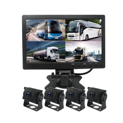 Monitor samochodowy do czterech kamer cofania 10 cali 4PIN QUAD AHD 12-24V