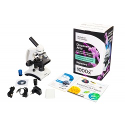 Mikroskop cyfrowy Discovery Atto Polar oświetlenie LED powiększenie 40–1000x kamera cyfrowa 5 Mpix w zestawie z książką