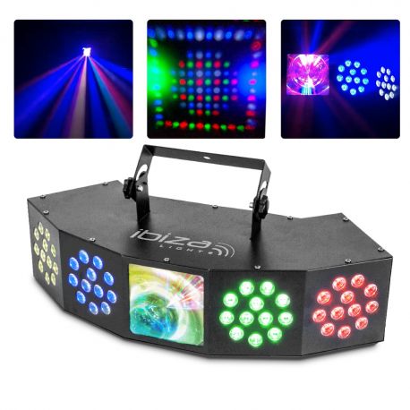 Efekt dyskotekowy LED świetlny Ibiza 3-IN-1 COMBI-FX4 DMX