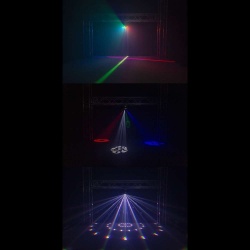 Efekt świetlny LED BeamZ Whirlwind 3w1 z obrotową głowicą i gobo pilot