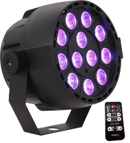 Reflektor LED oświetlenie dyskotekowe Ibiza PAR-MINI-RGB3 z pilotem