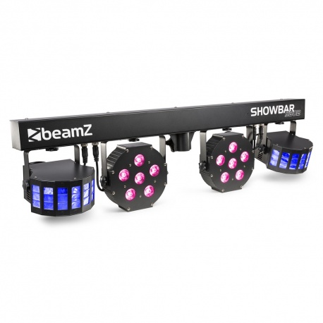Kompletny akumulatorowy zestaw oświetleniowy SB02 Showbar - 2 x derby i 2 x par w zestawie ze statywem.