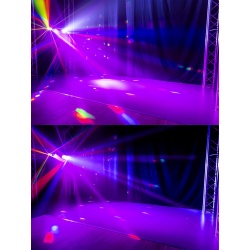 Kompletny akumulatorowy zestaw oświetleniowy SB02 Showbar - 2 x derby i 2 x par w zestawie ze statywem.