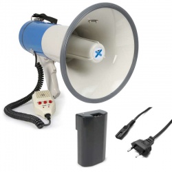 Mocny megafon z syreną na USB SD odtwarzanie MP3 MEG065 + akumulator