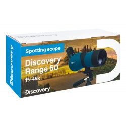 Luneta Discovery Range 50 ustawiony pod kątem okular powiększenie 15-45x