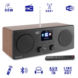 Radio internetowe DAB+ Bari Audizio LAN WiFi Bluetooth brązowe czarne białe