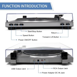 Gramofon Audizio z wkładką Audio-Technica funkcja RIP konwersji do MP3 RP310