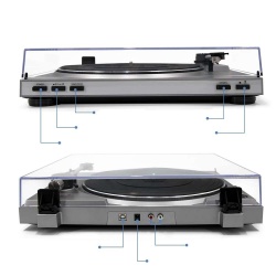 Gramofon Audizio z wkładką Audio-Technica funkcja RIP konwersji do MP3 RP310
