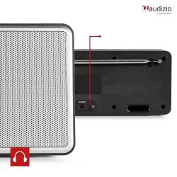Stereofoniczne radio Monza Audizio tuner DAB+ białe czarne srebrne radioodbiornik