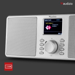 Stereofoniczne radio Monza Audizio tuner DAB+ białe czarne srebrne radioodbiornik