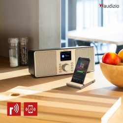 Stereofoniczne radio Monza Audizio tuner DAB+ białe czarne srebrne radioodbiornik