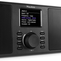 Stereofoniczne radio Monza Audizio tuner DAB+ białe czarne srebrne radioodbiornik