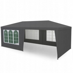 Pawilon ogrodowy 600 x 300 x 250 cm namiot handlowy biały zielony szary