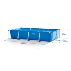 Basen ogrodowy 450 x 220 x 84 cm na stelażu prostokątny z pompą 28274