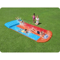 Ślizgawka wodna zjeżdżalnia 3 tory z fontanną 488 cm Bestway 52479