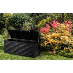 Skrzynia ogrodowa 390 litrów klapa na podnośnikach 143 x 57 x 53,5 cm 2 kolory
