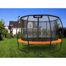 Trampolina ogrodowa profilowana Neo-Sport 12ft 374cm z siatką wewnętrzną drabinką