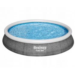 Basen ogrodowy 457 x 84 cm z pompą rozporowy rattan Bestway 57313