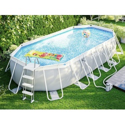 Basen ogrodowy owalny 503 x 274 x 122 cm 21w1 INTEX 26796 szary