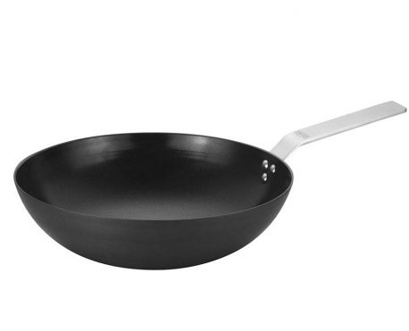 Solidny Wok patelnia CADAC ze stali węglowej z rączką 35cm 