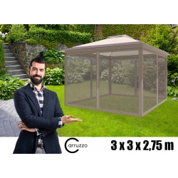 Pawilon ogrodowy automatyczny altana 3 x 3m ROMA moskitiera ścianki boczne