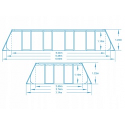 Stelażowy basen ogrodowy 549 x 274 x 122 BESTWAY antracyt 56998 18w1