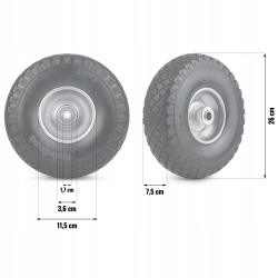 Koło do taczki wózka bezdętkowe 3.00-4 260x75mm łożysko kulowe