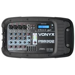Zestaw nagłośnieniowy PSS302 300W Vonyx dwie kolumny stojak mikrofon