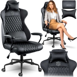 Elegancki fotel biurowy Verona z poduszkami czarny lub brązowy