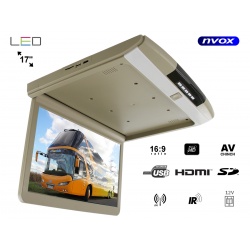 Monitor podsufitowy ekran 17 LED otwierany SUPER CIENKI USB SD FHD HDMI