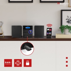 Mikrowieża Metz HiFi Audizio Tuner DAB FM odtwarzacz MP3 z USB
