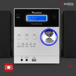 Mikrowieża Metz HiFi Audizio Tuner DAB FM odtwarzacz MP3 z USB