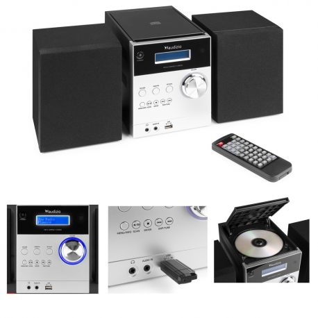 Mikrowieża Metz HiFi Audizio Tuner DAB FM odtwarzacz MP3 z USB