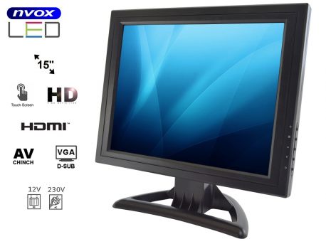 Monitor z dotykowym ekranem LED 15 cali złącze VGA HDMI wbudowane głośniki