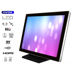 Monitor dotykowy LED 15 cali HD VGA HDMI USB 12V 230V