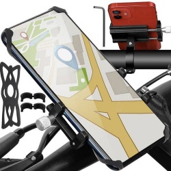Uchwyt rowerowy na telefon kierownicę 2w1 gumka zabezpieczająca