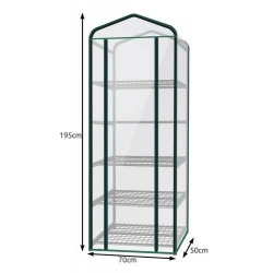 Szklarnia foliowa mini ogrodowa balkonowa 5 półek 195 x 50 x 70cm