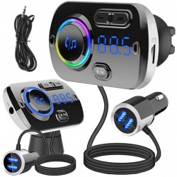 Transmiter FM samochodowy Bluetooth ładowarka USB MP3 SD